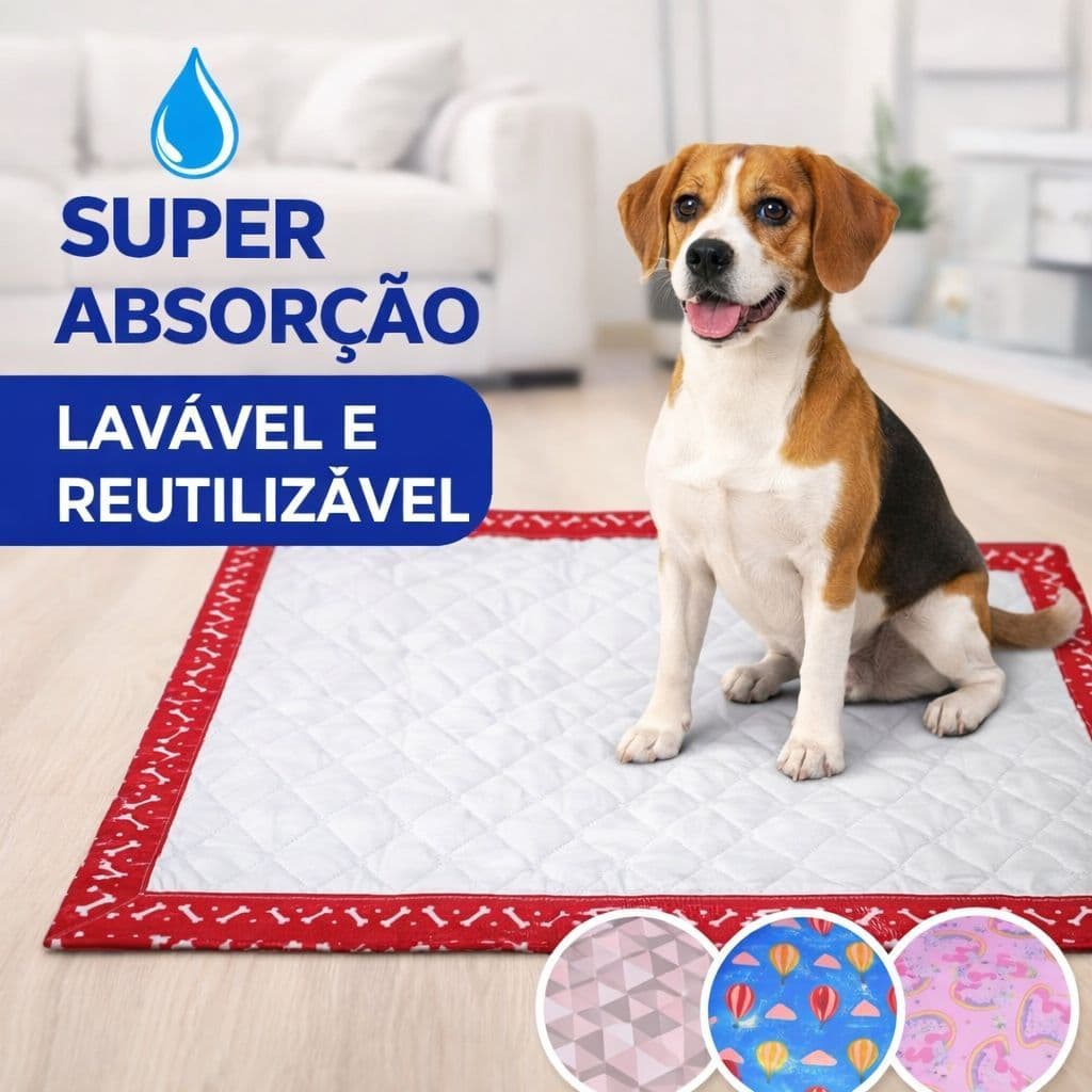 Tapete Higiênico Para Cães Lavável e Impermeável Tamanho Grande