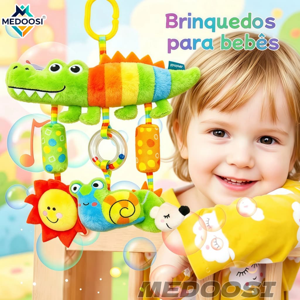 Bebê ARCO-IRIS Coruja Recém Nascido Brinquedo Mobile Carrinho Berço 0-3 Anos Pelúcia / Chocalho para Infantil Montessori