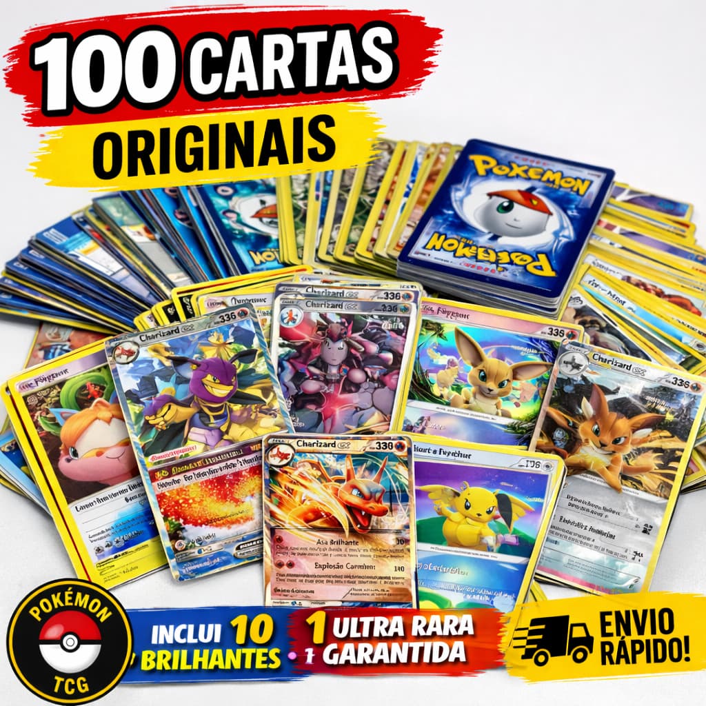 Bulk Pokémon com 1 ultra rara garantida + promo de brinde