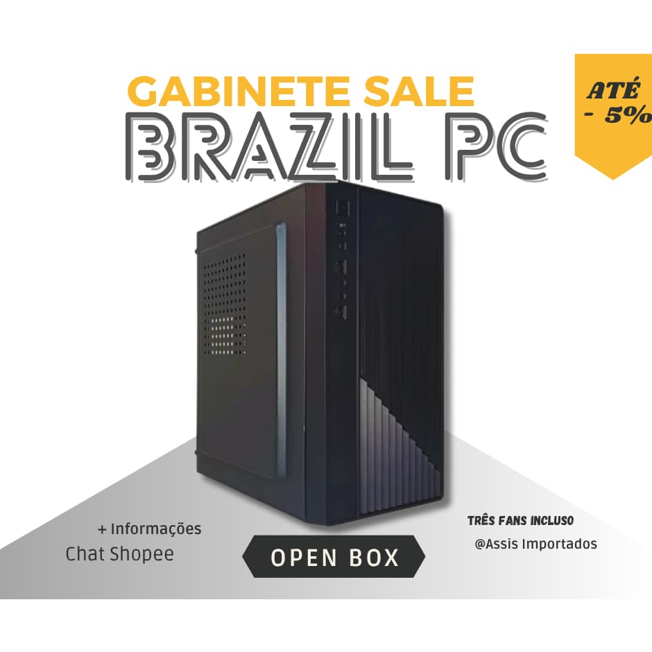 🔥 Gabinete Mini ATX N110 BrazilPC 🖤 2 Fans Frontais Rise Mode Incluídos 💨 Sem Fonte 🔥
