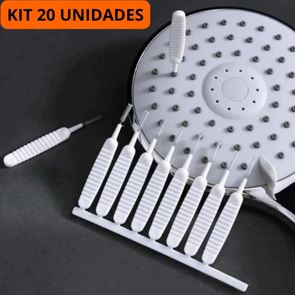 Kit 20 Escovinha Desentope Chuveiro Mini Limpador de Celular Escova Multifuncional Fogão Utilidades