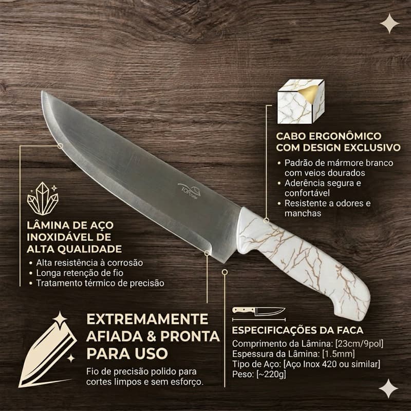faca premium mármore grande churrasco cozinha
