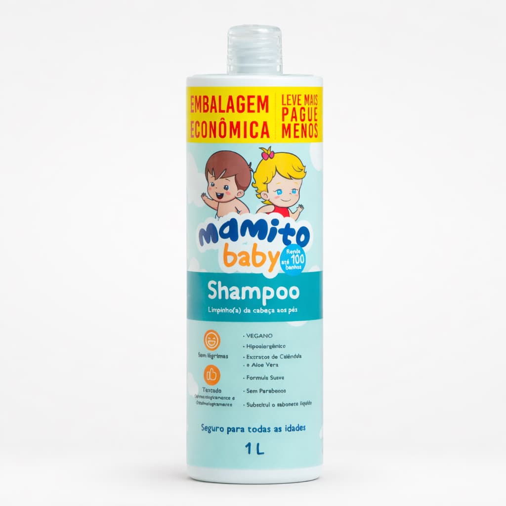 Shampoo Infantil 2 Em 1 Sem Lágrimas Mamito Baby 1L
