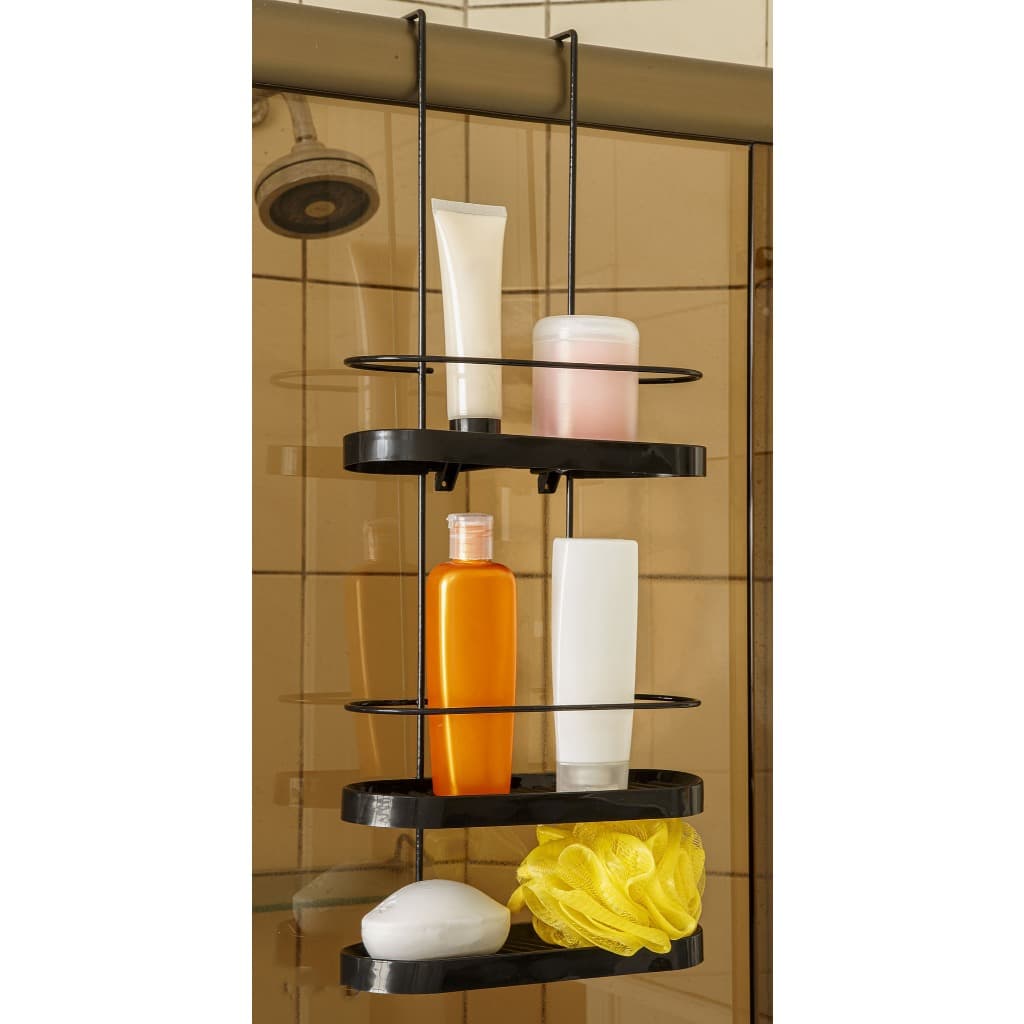 Porta Shampoo De Box 3 Andares Preto Organizador De Banheiro