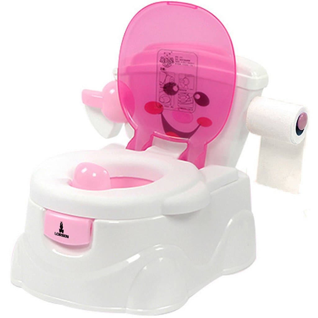 Troninho Infantil Smile Lorben 2 Em 1 Vaso Sanitário Com Suporte Papel Higiênico