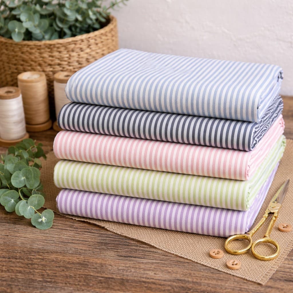 Tecido Listrado (3mm) Tricoline Fio Tinto 100% Algodão Macio Cores Clássicas Qualidade Premium