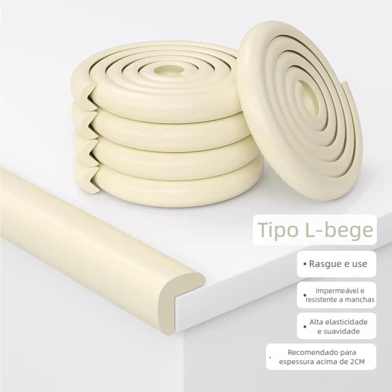Tiras Adesivas Protetor de Quina Cantoneira Parede Anti-Impacto