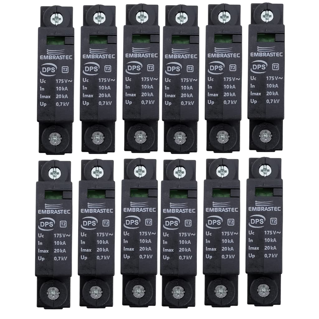 Kit 12 Dps Protetor De Surto 20ka 175v Monopolar Embrastec