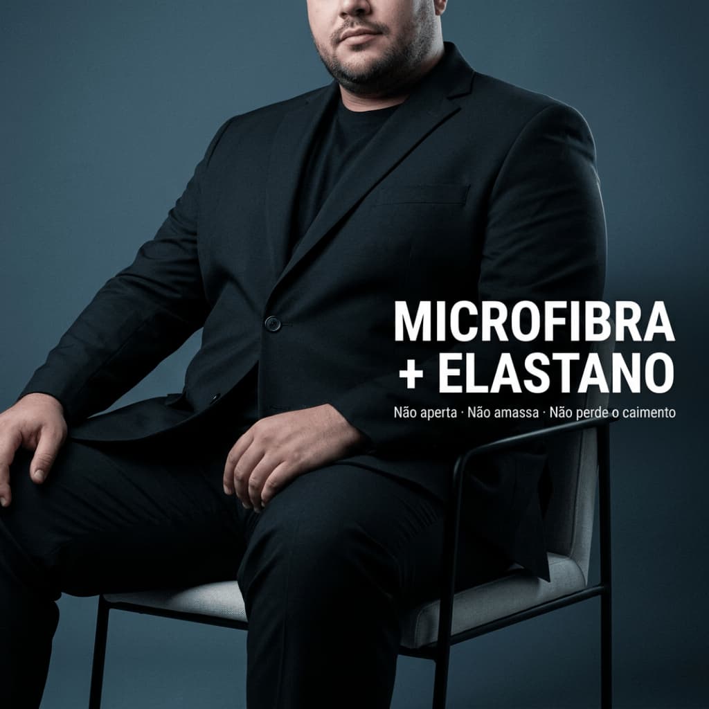 Blazer Paleto Masculino Plus Size Social Luxo Premium Italiano Microfibra Elastano Terno Classico Alta Qualidade