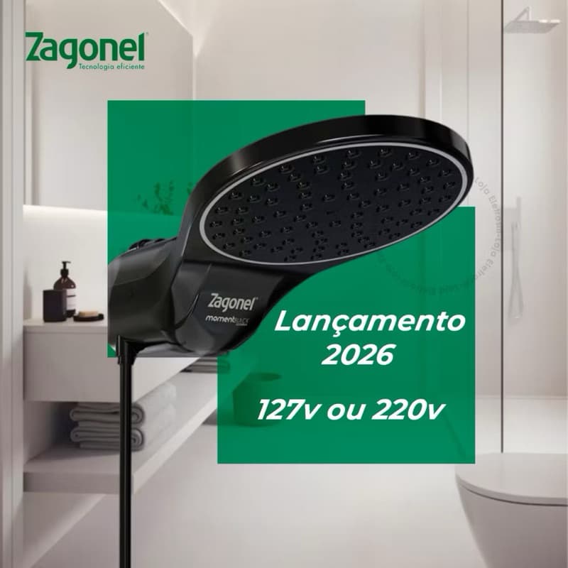 Chuveiro Eletrônico Black Moment Lançamento Ducha 127v ou 220v