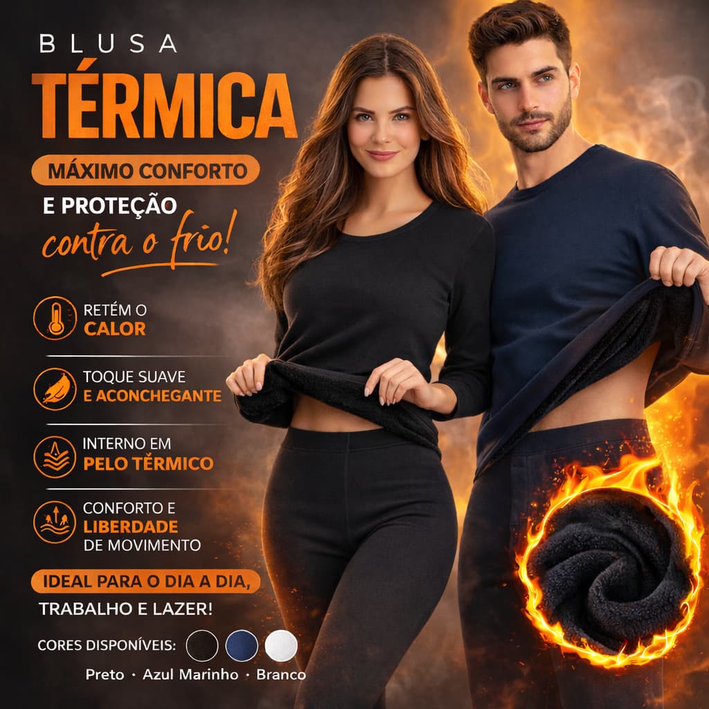 Blusa Segunda Pele Térmica Flanelado Frio Intenso Preto Proteção Uv+50 Masculino Feminino Unissex