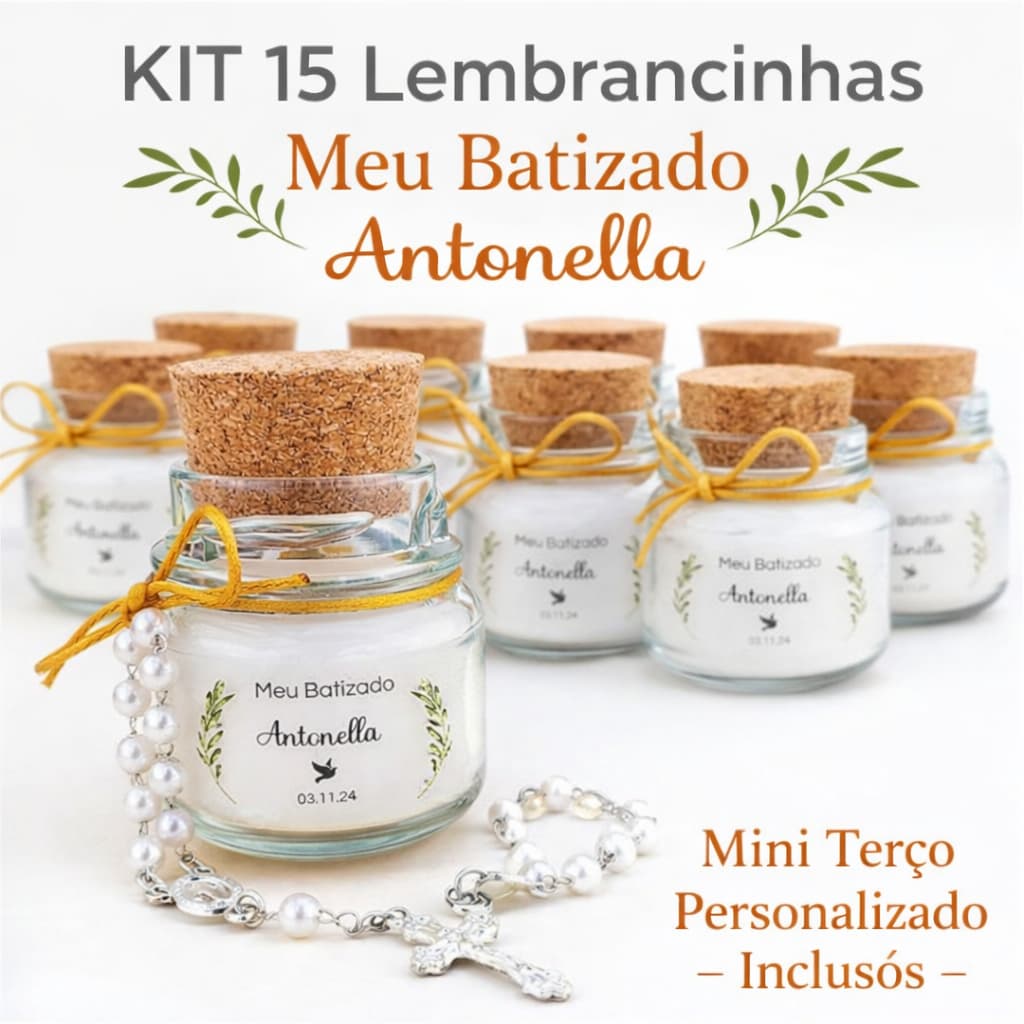 15 Lembrancinhas Primeira Eucaristia Personalizadas | Mini Terço ou Lembrança Religiosa