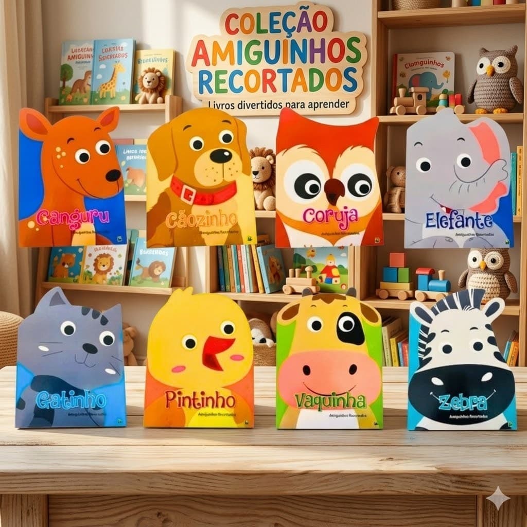 Kit C/8 Livros / Amiguinhos Recortados / + 3 Anos