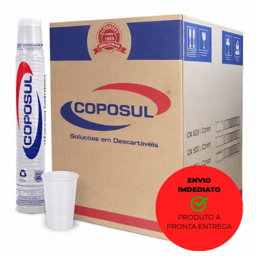 Caixa de copo descartável c/ 1000 e 2500un Coposul original 180ml Branco. para festa.