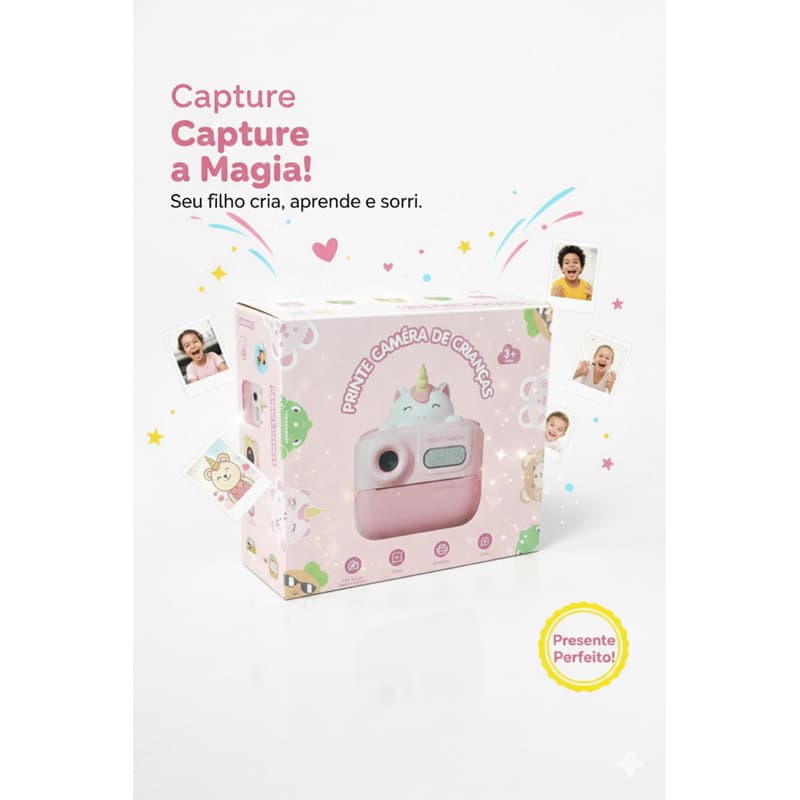 📸 Câmera Infantil com Impressão Instantânea