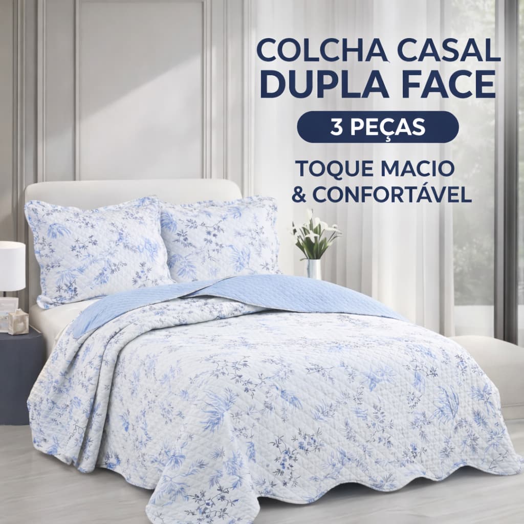 Cobre Leito Colcha Dupla Face 3 Peças Casal Queen King Capri Estampada Floral Matelada Toque Macio