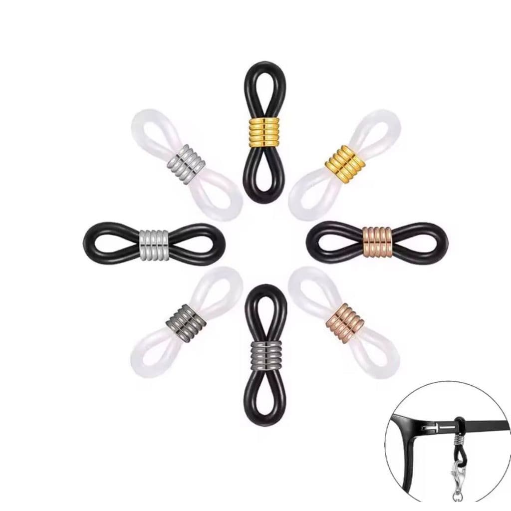 Argola de Silicone com Mola para Cordão de Óculos – Kit 10 Peças Ajustável Universal
