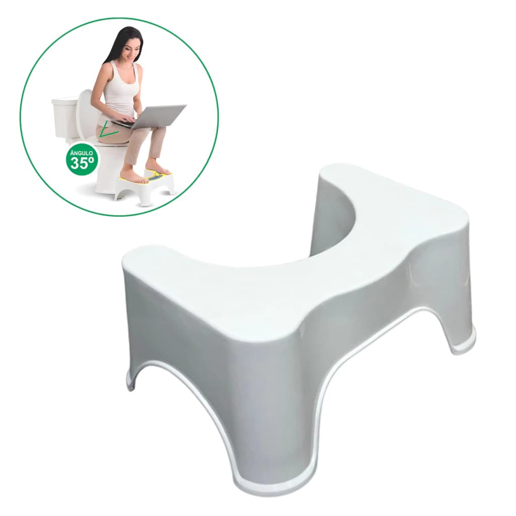 Banquinho Apoio para os Pés para Vaso Sanitário Banheiro Multifuncional Branco ou Preto