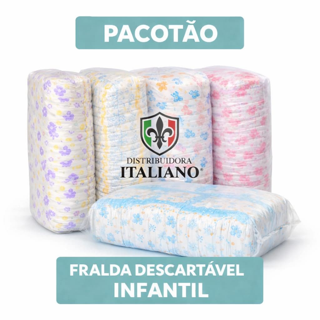 Kit 4 Fraldas Descartáveis Infantil Segunda Linha Econômica P M G XG XXG Pacote Grande Super Absorção Barata”