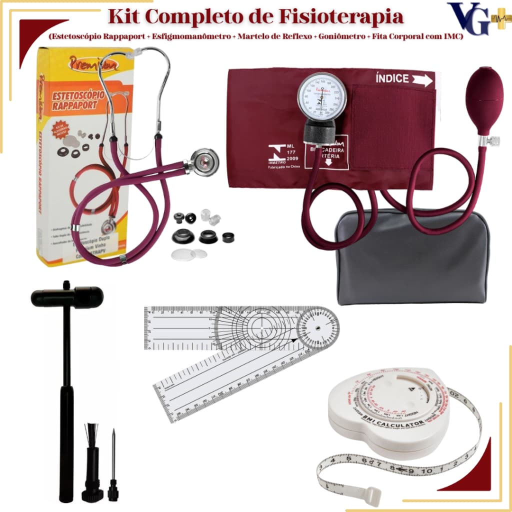 Kit Fisioterapia Completo Profissional com Estetoscópio e Acessórios