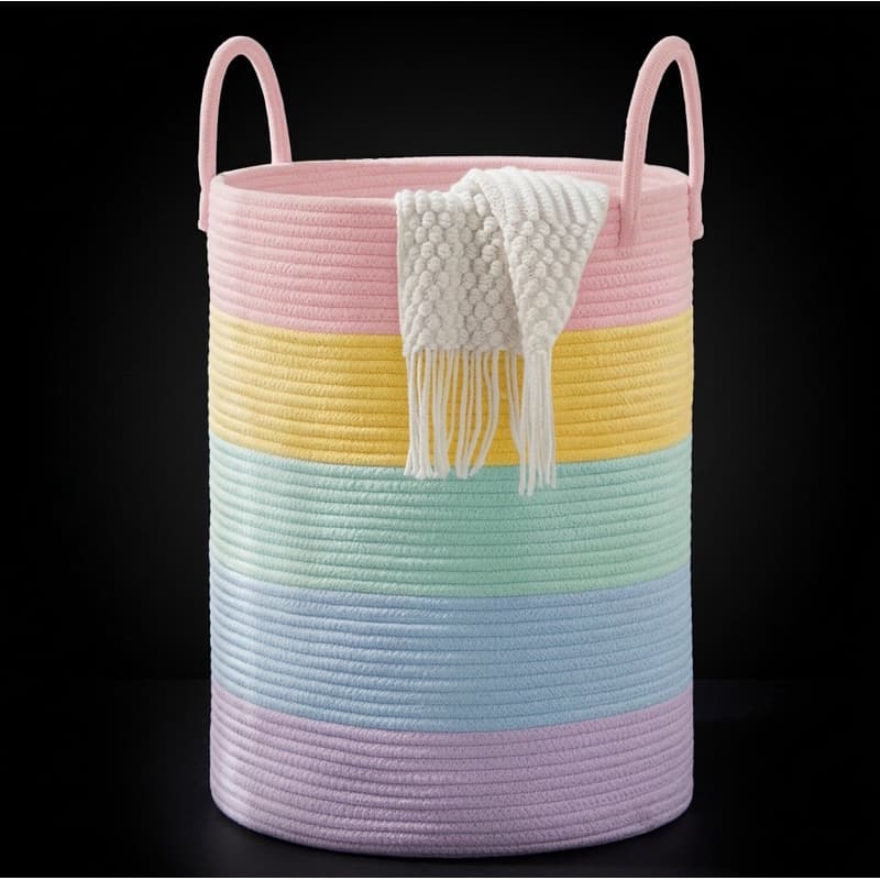 Cesto Organizador De Brinquedos E Roupas Algodão Flexível Com Alça