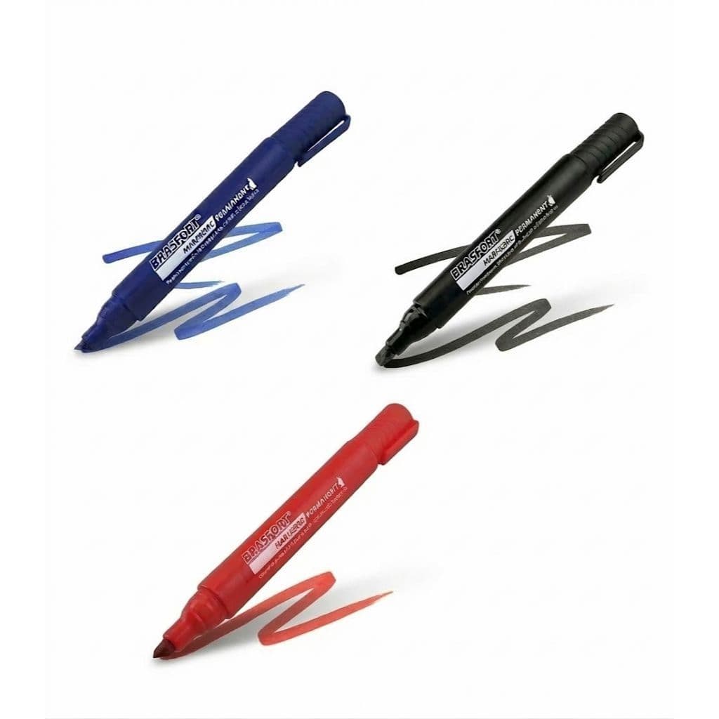 Caneta Marcador Permanente Brasfort Alta Marcação Ponta Grossa – Unidade Avulsa