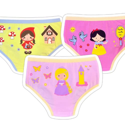 KIT 5 OU 2 CALCINHAS DE ALGODÃO CONFORTÁVEL MENINA PRINCESA DESFRALDE