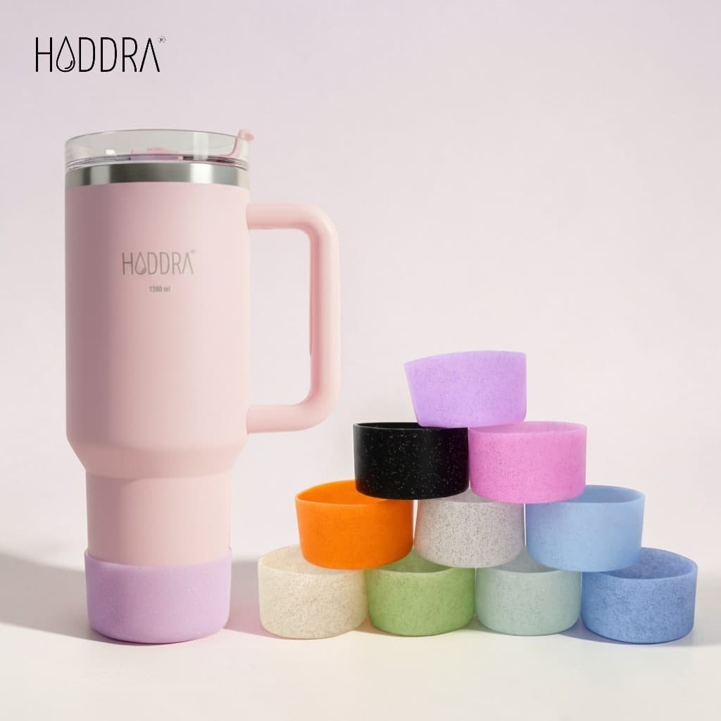 Protetor Garrafa Bota de Silicone para Copo Glitter Brilhante Antiderrapante Durável Tamanho 7,5cm