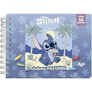 Caderno de Desenho Smart com 30 Adesivos e 48 folhas para Colorir - Stitch (bobie goods)