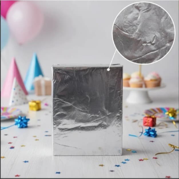 200 Folha Papel Chumbo 15x20 Cm Prata Embalagem P/ Bolo/ Ovo De Pascoa/ Bombom/ Doces