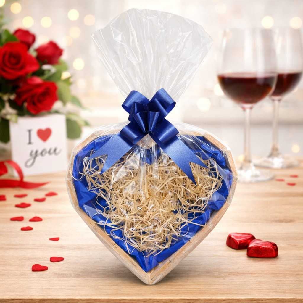 Cesta de Madeira em Formato de Coração Monte você mesmo Dia dos Namorados Pais Kit Embalagem Presente para Namorado Pai