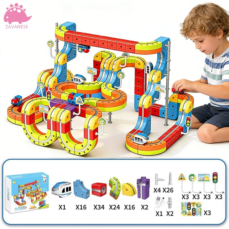 Trem Magnético Levitação 3D com Trilhos Montáveis - Brinquedo Educativo Anti-Gravidade --Zavanesse