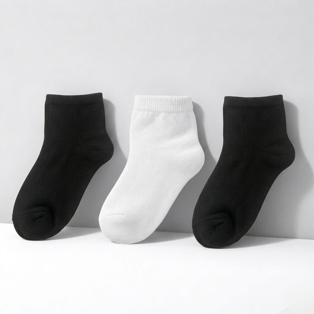 Kit De 3 Até 12 Pares Meia Infantil Branca Preta Escolar Colegial Algodão Menina Menino