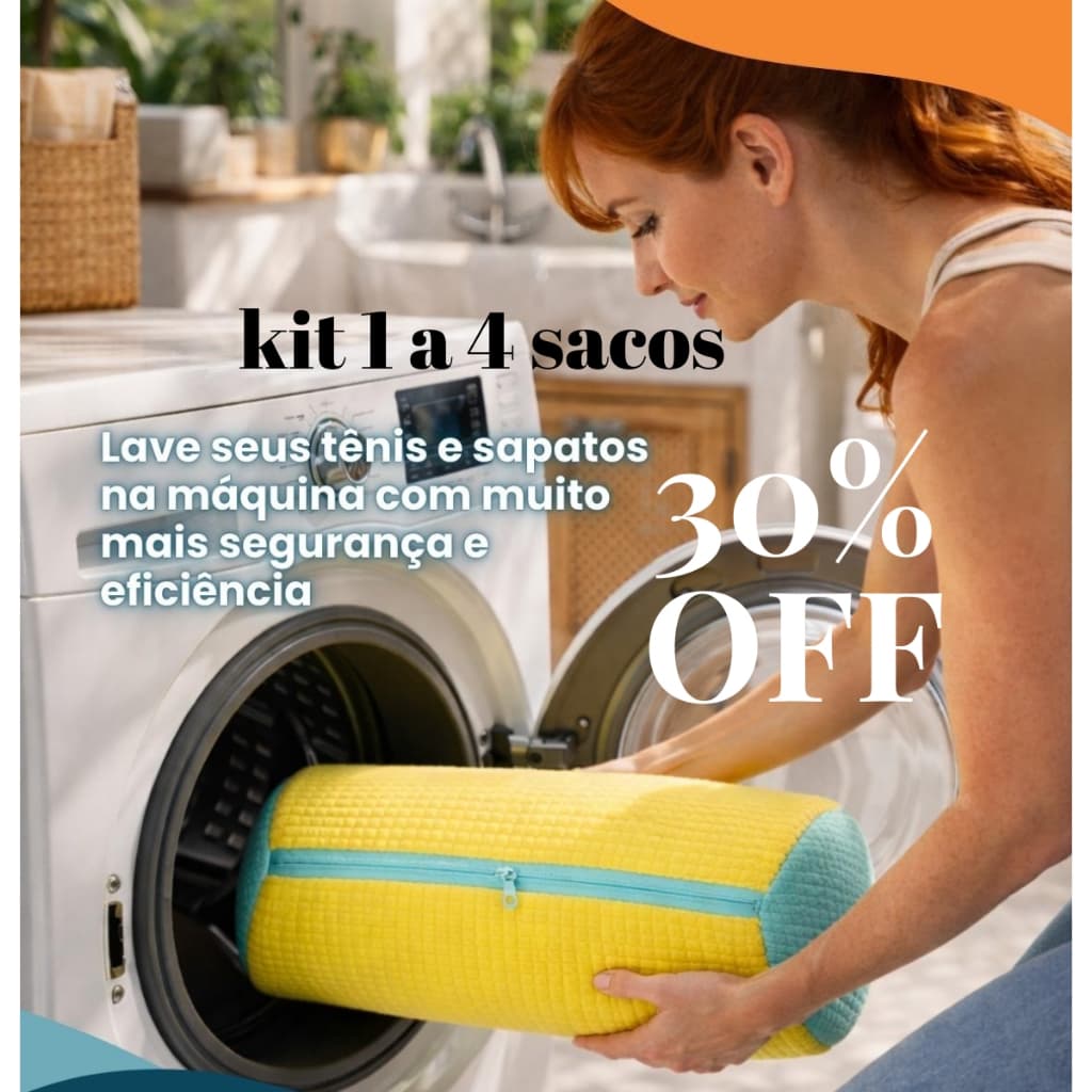 kit 1/2 /3/4 Bolsa Saco Lavar Tênis e Sapatos para Máquinas de Lavar Anti Riscos Zíper Protegido