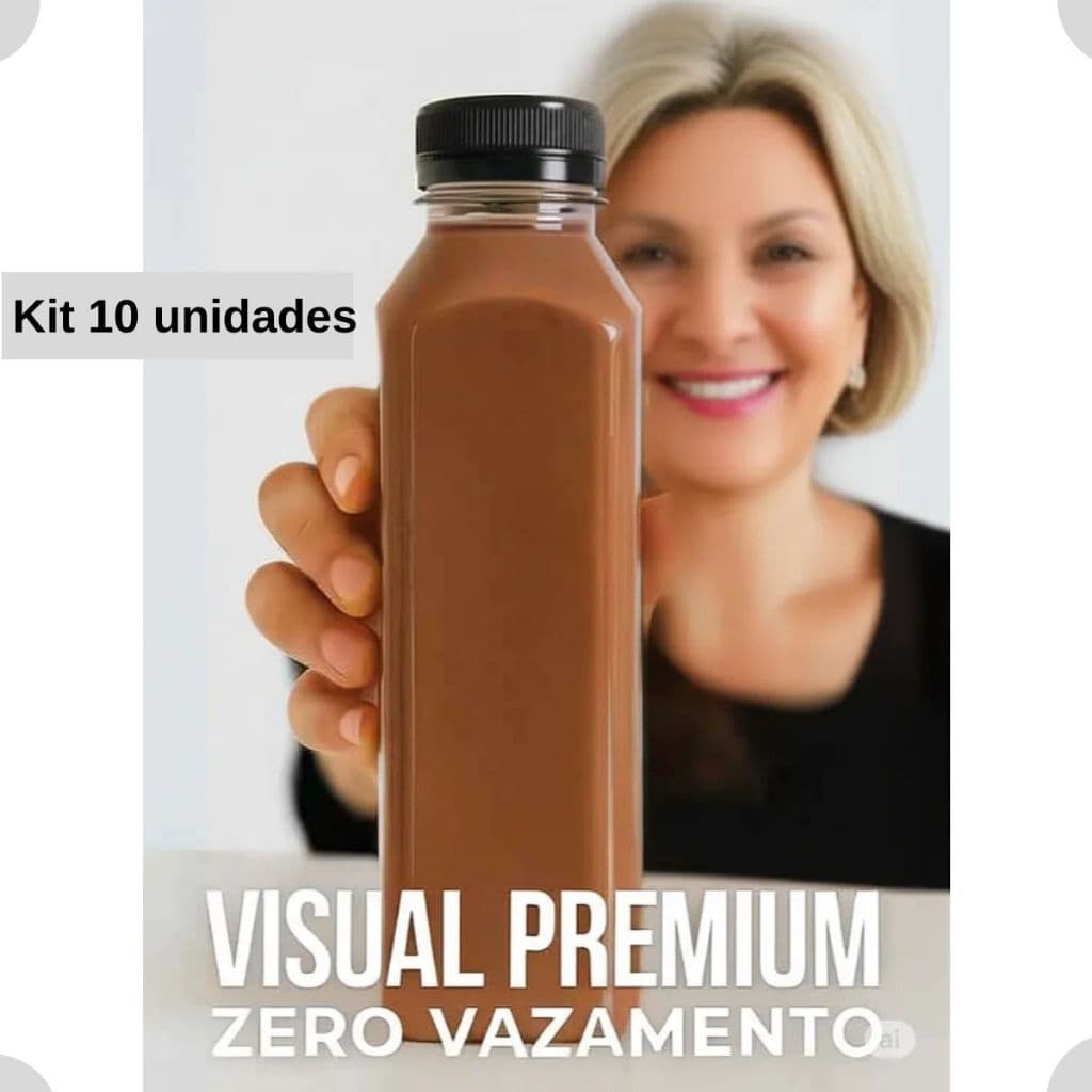 Kit 10 Garrafas PET c/ Tampa Lacre – 200ml 300ml 500ml 1L | Para Sucos, Açaí e Bebidas Artesanais