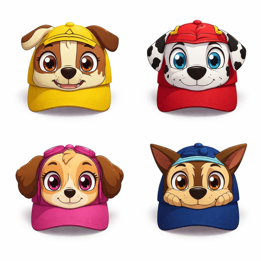 Boné Infantil 3D Chapéu Criança Patrulha Canina Menino Menina Ajuste Proteção Solar 2-6 Anos Chase Marshall Skye Rubble