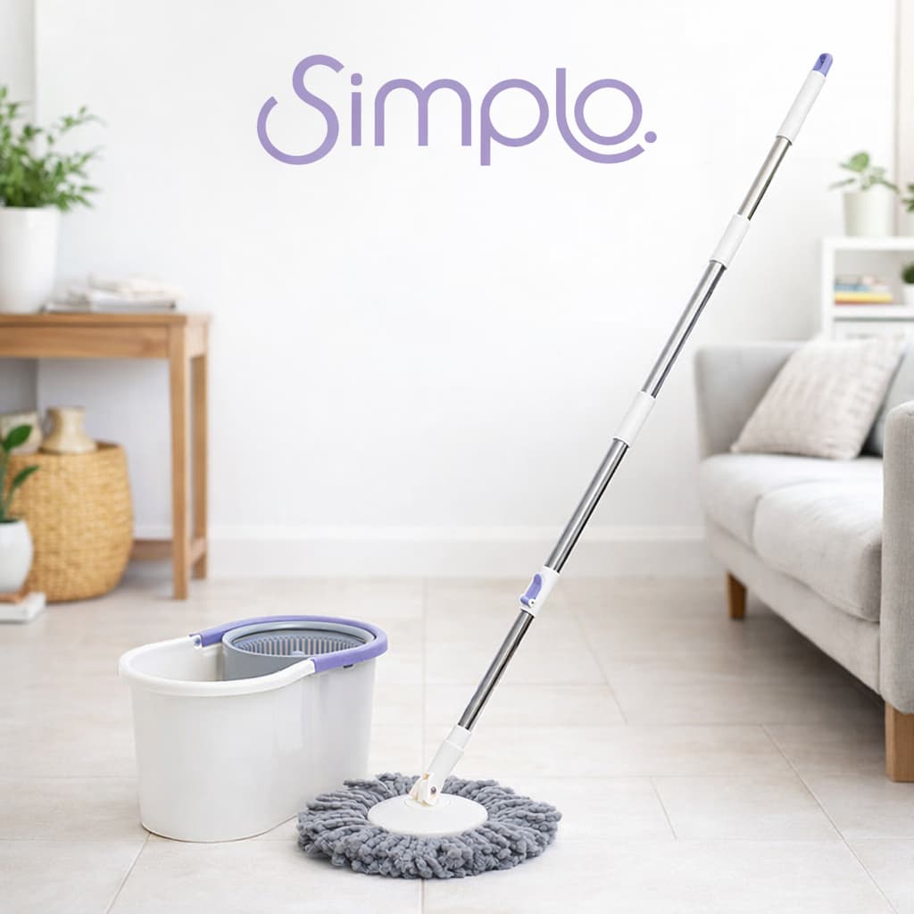 Mop Giratório com Balde e Esfregão Giro Fit - Simplo