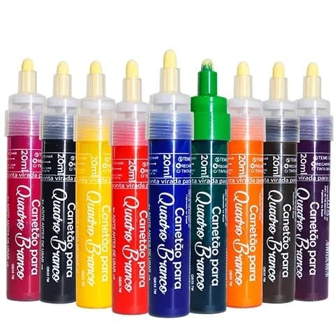 Canetão Marcador de quadro branco recarregável, ponta redonda (largura do traço: 4mm)