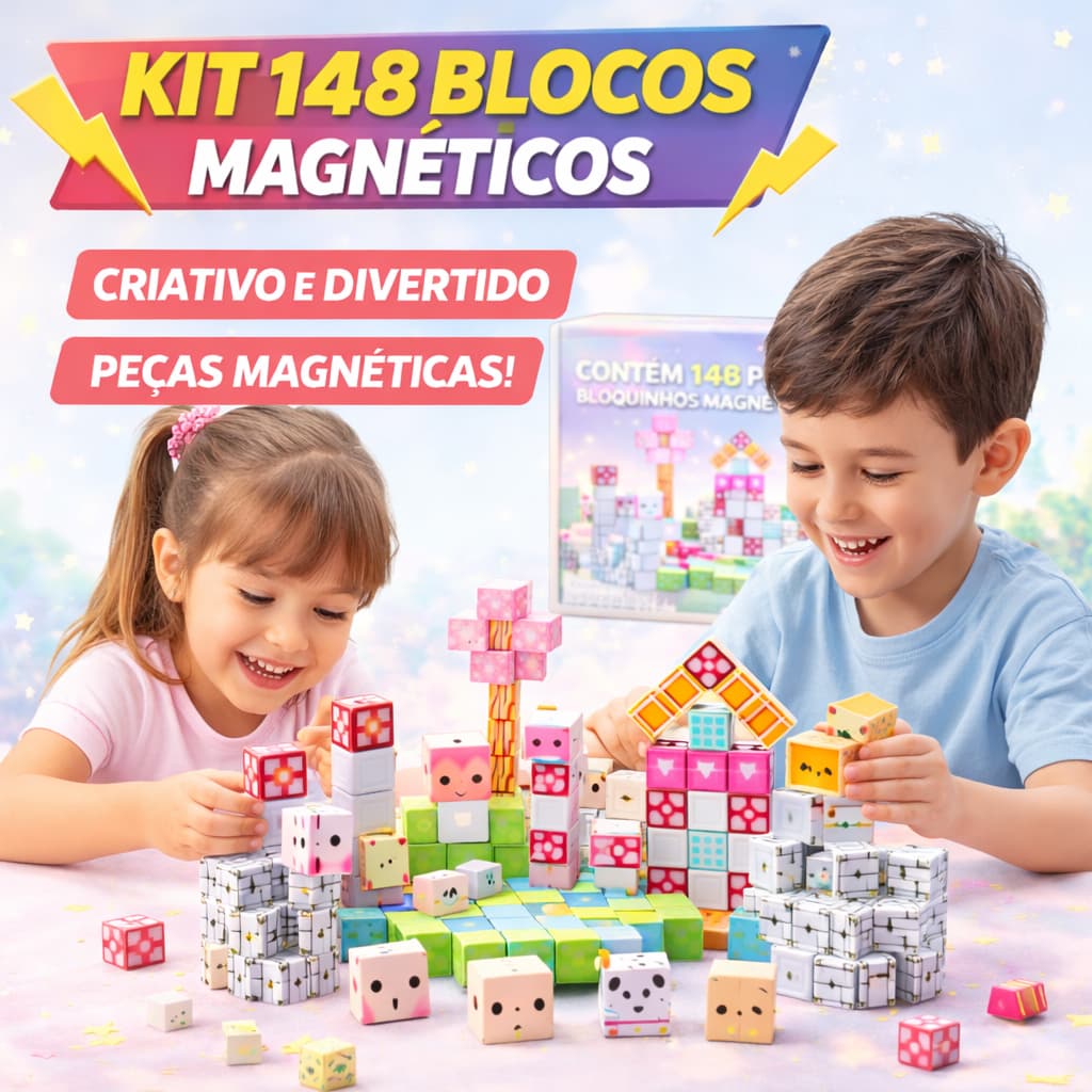 Kit 148 Peças Brinquedo Magnético Infantil Castelo Princesa Criativo Educativo