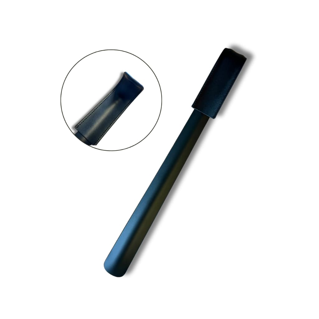 Calçadeira De Sapatos Tênis Longa 42cm Aço Inox Preto com CABO EM COURO PRETO OU MARROM | MERCATOE