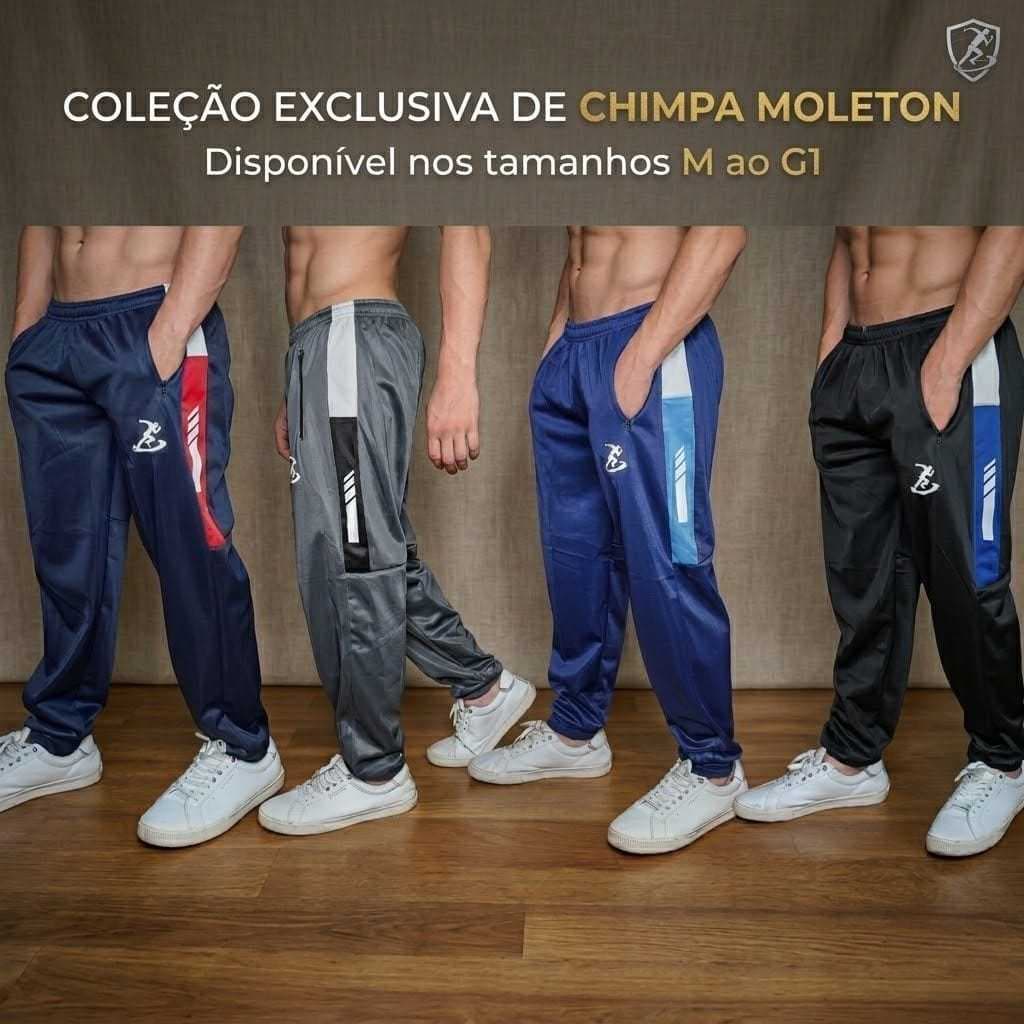 Kit 2 Calças Jogger Sport Forrada Termica Peluciada Unisex C/Zíper E Bolso Traseiro Para Academia