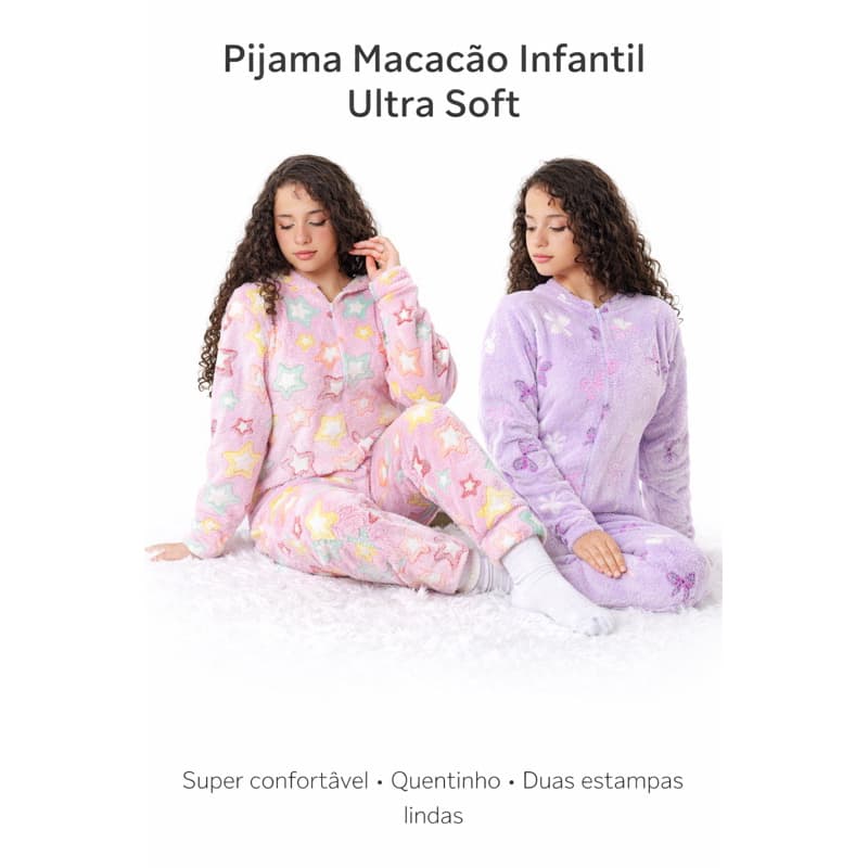 Pijama Infantil Ultra Soft Estampas Lindas  Perfeito para Inverno super Quentinho