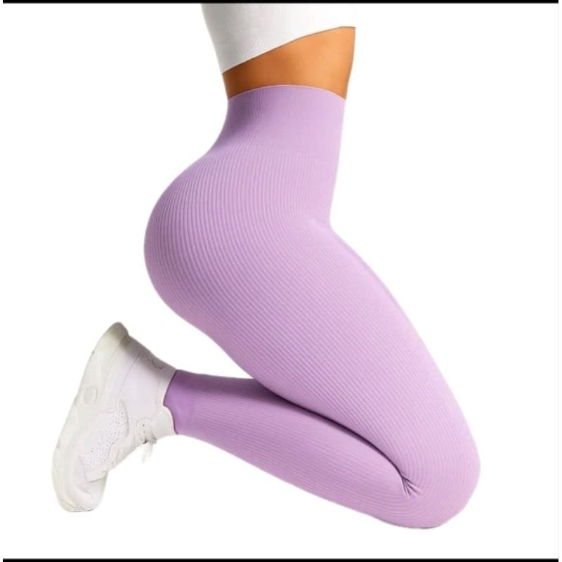 Legging feminina canelada premium leggings sem costura de cintura alta para academia fitness