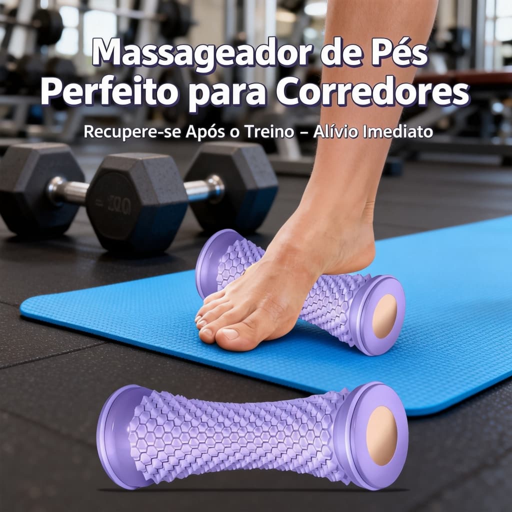 Rolo Massageador de Pés com Pontos de Pressão – Alivia Fascite Plantar, Dores nos Pés e Aumenta Circulação Sanguínea