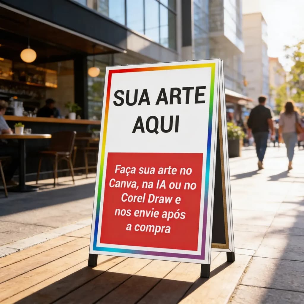 Cavalete Personalizado 40x60cm 2 Lonas Impressas