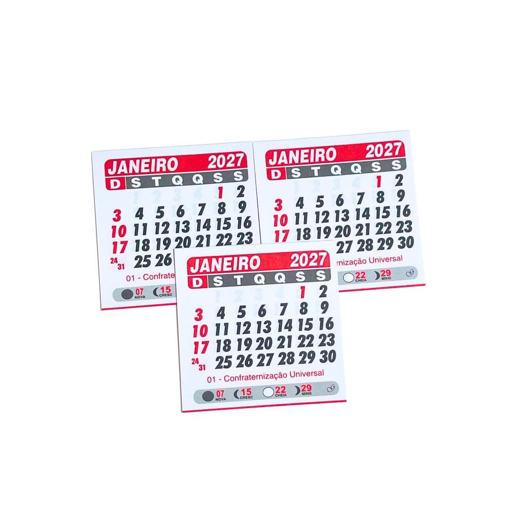 500 Bloquinhos De Calendário 2027 Para Imã De Geladeira 5x5 Destacado e a Pronta Entrega
