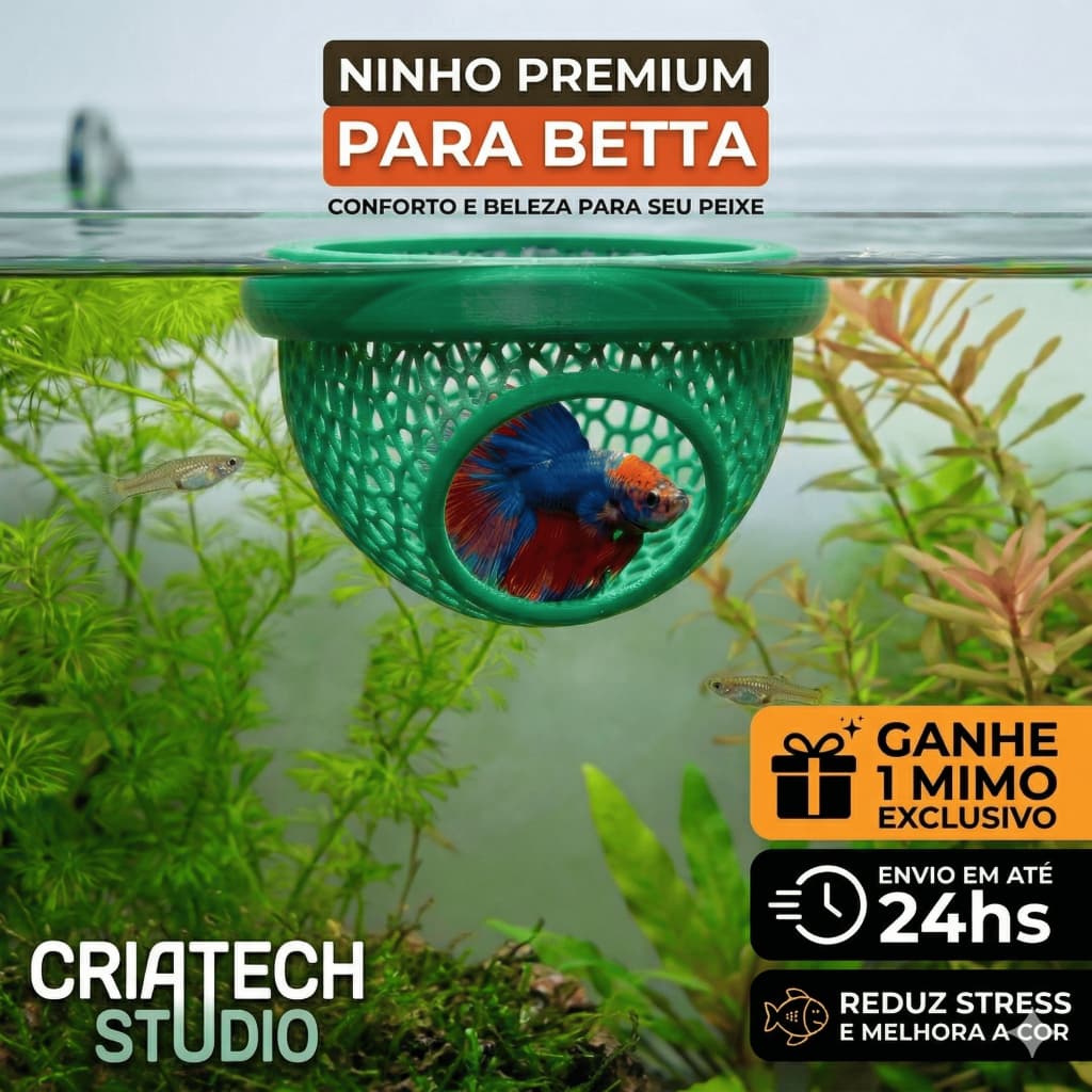 Esconderijo Flutuante para Peixes Betta Toca para Aquário Cama Folha Descanso Aquarismo Decoração