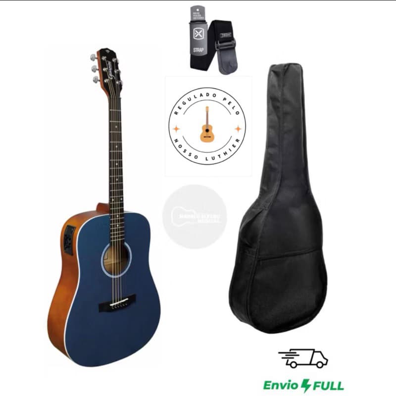 KIT VIOLAO ELETROACÚSTICO FOLK GIANNINI GD1 CTB CORREIA CAPA