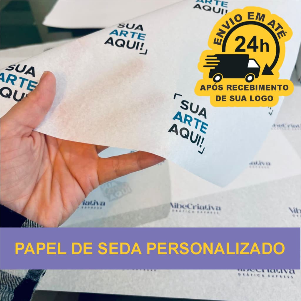 Papel Seda Personalizado para Embalagem | Envie sua Logo | 35g Fino | 25, 50 e 100 unidades