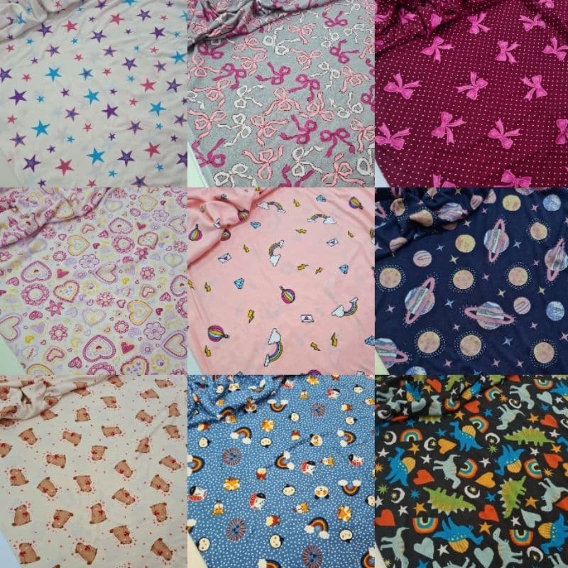 TECIDO MALHA SUEDE ESTAMPADA PIJAMA - 1,60M DE LARGURA